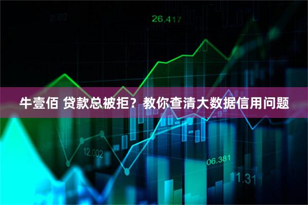 牛壹佰 贷款总被拒？教你查清大数据信用问题