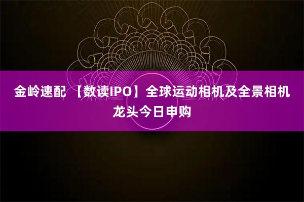 金岭速配 【数读IPO】全球运动相机及全景相机龙头今日申购