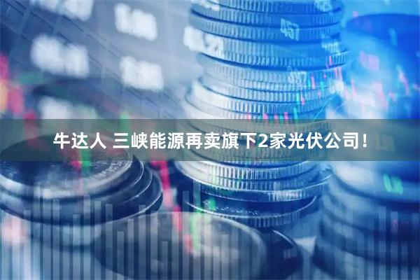 牛达人 三峡能源再卖旗下2家光伏公司！